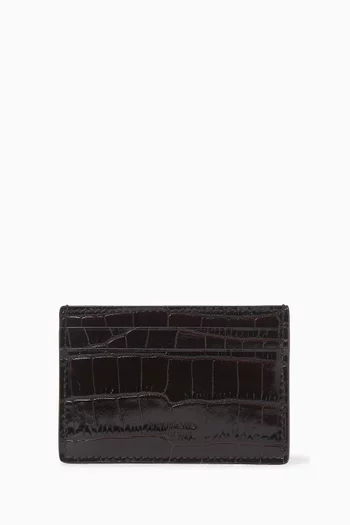 حافظة بطاقات ائتمان جلد بنقشة جلد التمساح