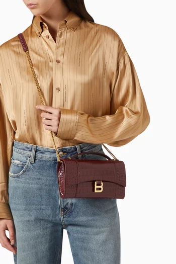 حقيبة بوشيت اورجلاس جلد عجل بنقشة جلد التمساح