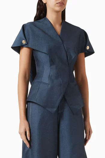 Morley Jacket in Denim Silk