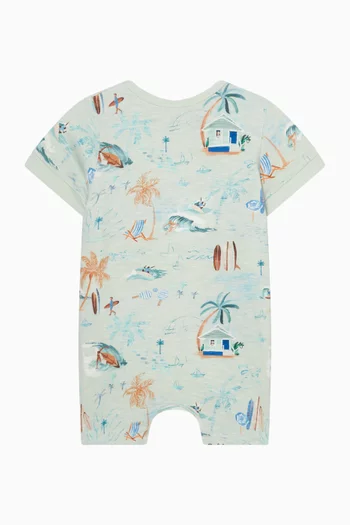Surf's Up Printed Romper in Cotton