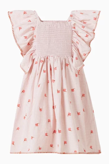 Songbird Embroidered Dress in Cotton