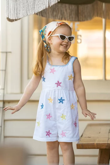 Summer Vacay Embroidered Star Fish Jumpsuit