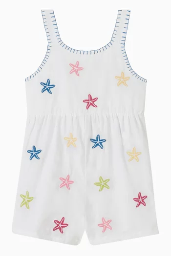 Summer Vacay Embroidered Star Fish Jumpsuit