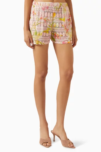 شورت درو مزيج قطن وكروشيه