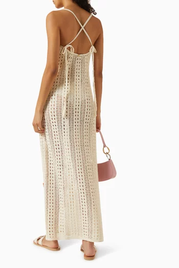 فستان لوسي للارتداء فوق ملابس السباحة كروشيه