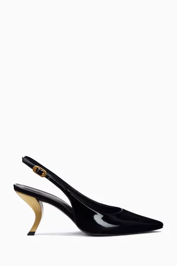 Cassie 75 Slingback Pumps in Patent Leather
