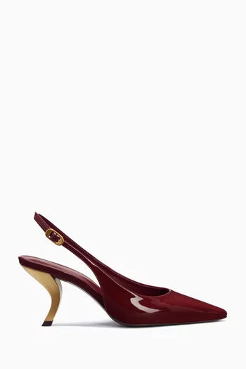 Cassie 75 Slingback Pumps in Patent Leather