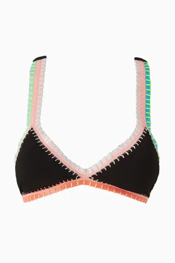 Crochet-trim Bikini Top