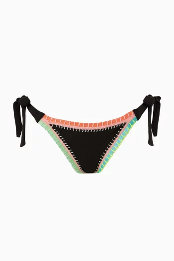 Crochet-trim Bow Bikini Briefs