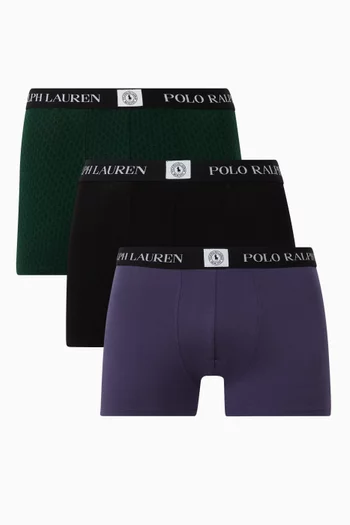 Logo Trunks in Stretch Cotton, Set of 3