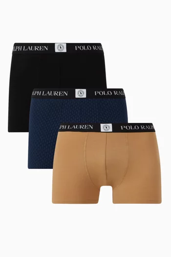 Logo Trunks in Stretch Cotton, Set of 3