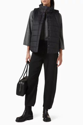 Stand-collar Vest in Recycled Nylon