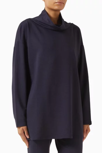 Funnel Neck Tunic in Brushed Terry