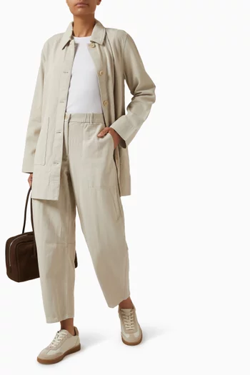 Ribbed T-shirt in Stretch Cotton