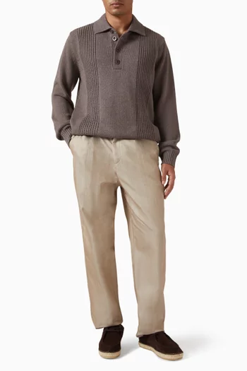 Romano Polo Sweater in Cotton & Cashmere