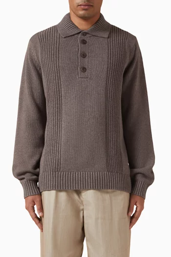 Romano Polo Sweater in Cotton & Cashmere