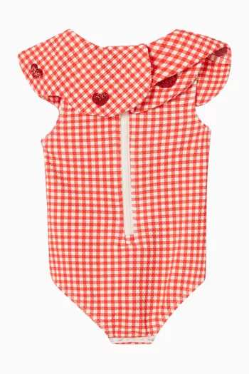 لباس سباحة قطعة واحدة بتصميم بتلات زهور