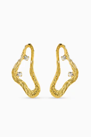 أقراط سيليستيال ويسبرز معدن مطلي ذهب عيار 24