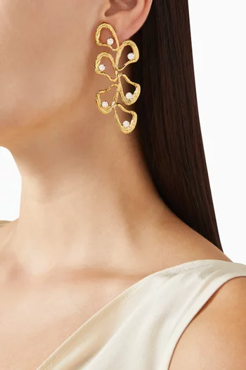 أقراط متدلية سيليستيال إكسبلوجن معدن مطلي ذهب عيار 24