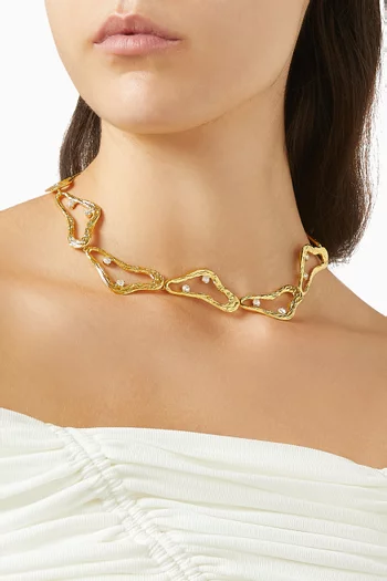 قلادة سيليستيال ويسبرز معدن مطلي ذهب عيار 24