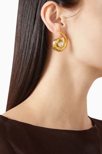 أقراط سبايرال سباركل معدن مطلي ذهب عيار 24