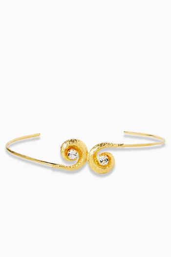 قلادة رقبة سبايرال سباركل معدن مطلي ذهب عيار 24