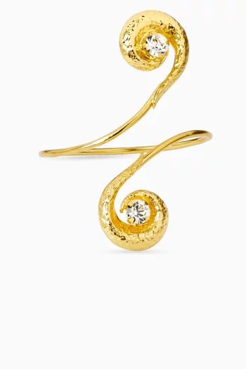 سوار سبايرال سباركل معدن مطلي ذهب عيار 24