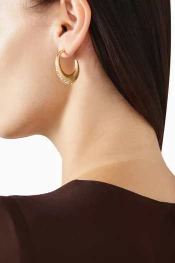 أقراط دائرية اورورا داست متوسطة معدن مطلي ذهب عيار 18