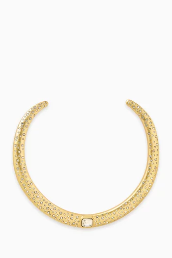 قلادة اورورا داست مرصعة بحجر كريم معدن مطلي بلون ذهبي‏