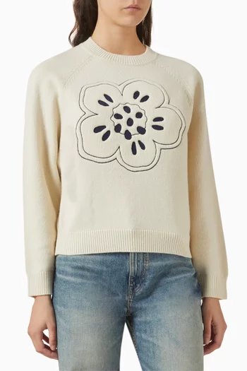 Boke Flower Embroidered Sweater in Wool
