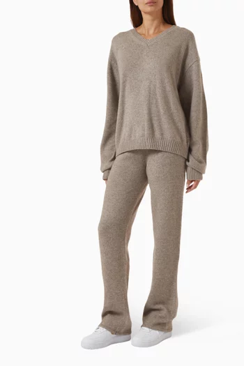 Wool Cashmere V Neck Pullover Sweater