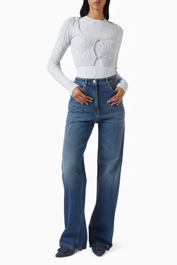 كارديغان سنو باني بغرزة الضفيرة