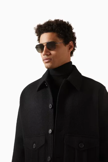 D-frame Sunglasses in Metal