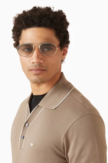 D-frame Sunglasses in Metal