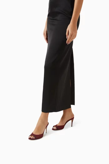 Guido 85 Crystal Mules in Mesh & Satin