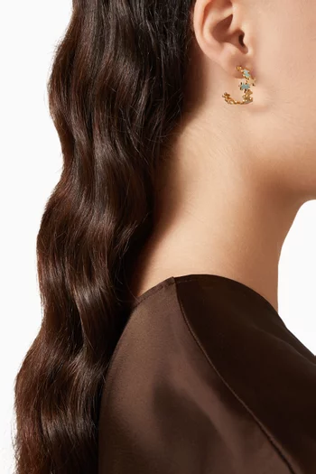 أقراط بتصميم هندسي ذهب عيار 18