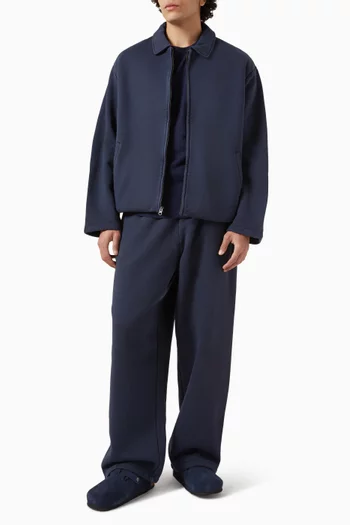 Collared Zip-up Jacket in Cotton-fleece