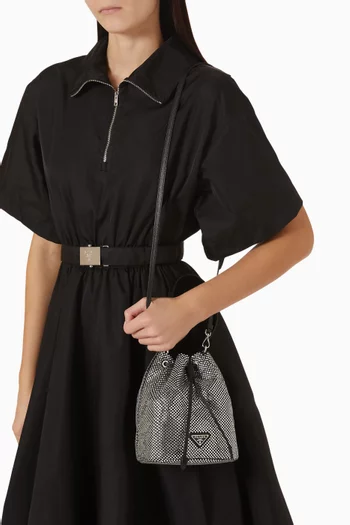 Mini Crystal-studded Bag in Satin