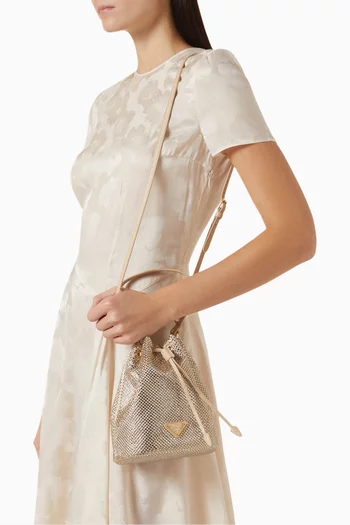 Mini Crystal-studded Bag in Satin