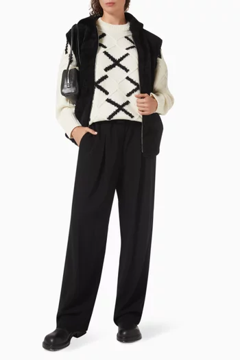 Knit Sweater in Wool Boucle