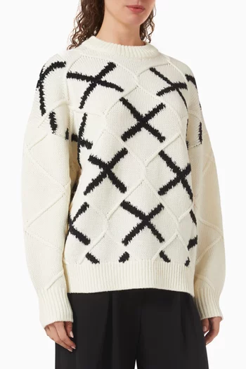 Knit Sweater in Wool Boucle