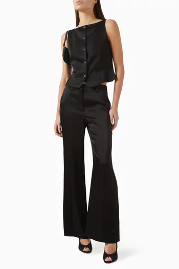 Boatneck Vest in Double Satin