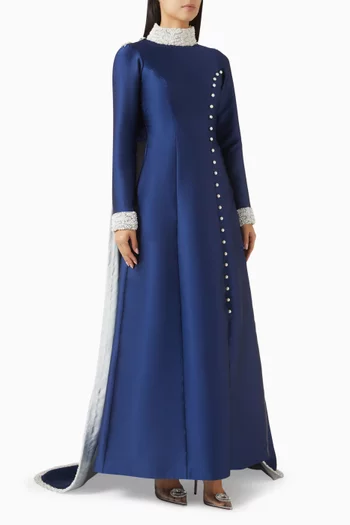 فستان ايف مزين بتطريزات ستان