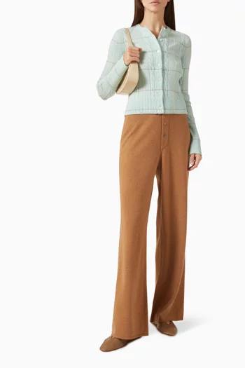 Jane Check Knit Cardigan in Cashmere