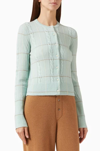 Jane Check Knit Cardigan in Cashmere
