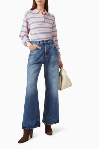 Collegiate Stripe Polo in Cashmere