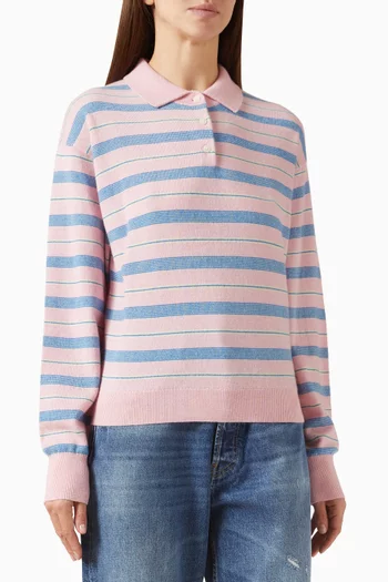 Collegiate Stripe Polo in Cashmere