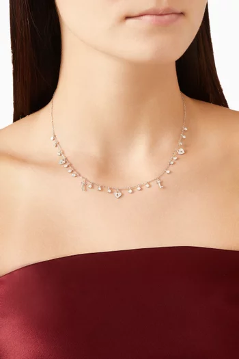 Lariat Charm Necklace in Sterling Silver