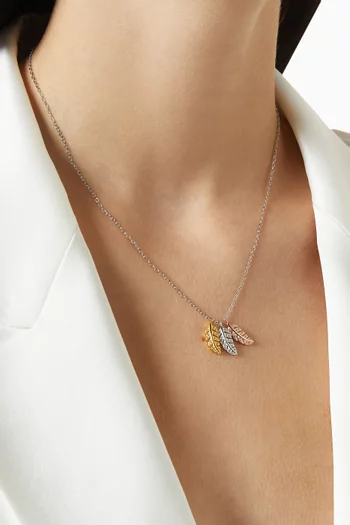 قلادة بحلي على شكل ريشة معدن