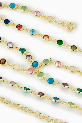 قلادة بسلسلة متدلية مزينة بحجر فضة إسترلينية